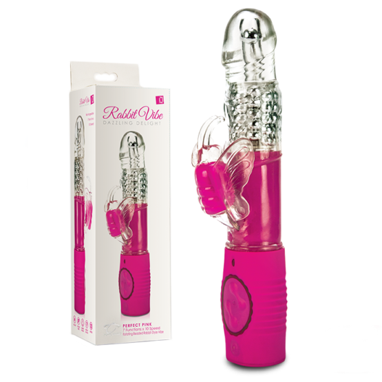 Вибромассажер ротатор Rabbit Vibe Dazzling Delight Perfect Pink (Rechargeable) с клиторальным стимулятором