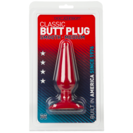 Анальная пробка красная средняя Butt Plugs Smooth Classic Slim/Medium - Red