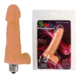 Вибромассажер реалистик с мошонкой Slick Pleasure
