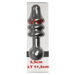 UH T1 Анальная пробка с вибрацией диаметр 3,5 см(серебро)