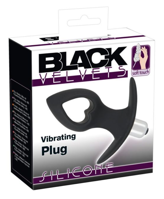Анальная вибропробка-расширитель со сквозным отверстием в виде сердца Black Velvets Vibrating Plug