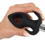 Анальная вибропробка-расширитель со сквозным отверстием в виде сердца Black Velvets Vibrating Plug