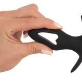 Анальная вибропробка-расширитель со сквозным отверстием в виде сердца Black Velvets Vibrating Plug