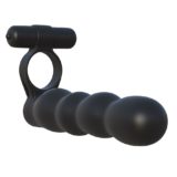 Эрекционное кольцо Posable Partner Double Penetrator с анальным фаллоимитатором с вибрацией C-Ringz