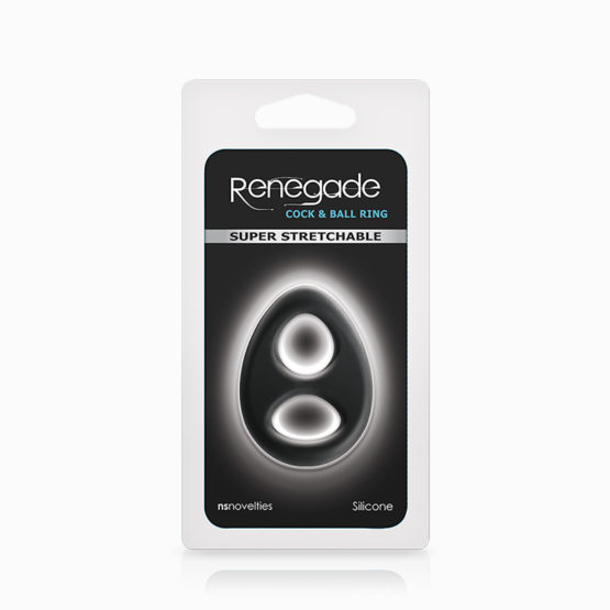 Эрекционное кольцо с двумя отверстиями Renegade - Romeo Soft Ring - Black